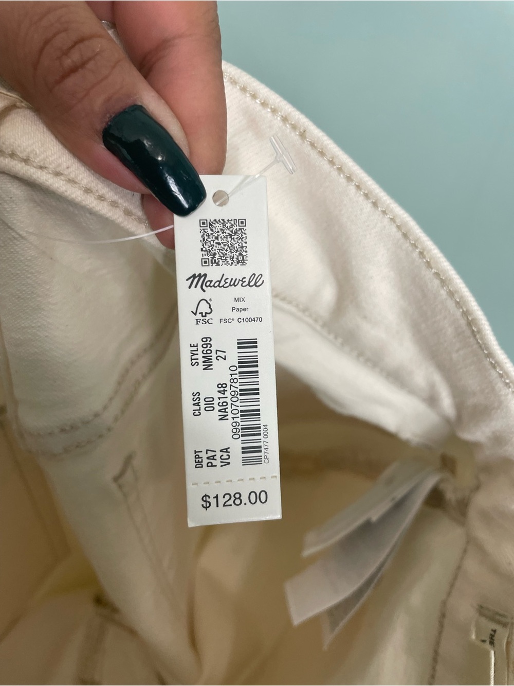 Madewell The Perfect Vintage Wide Leg Jean Vintage Canvas Ivory Women Size 27 - Picture 10 of 11